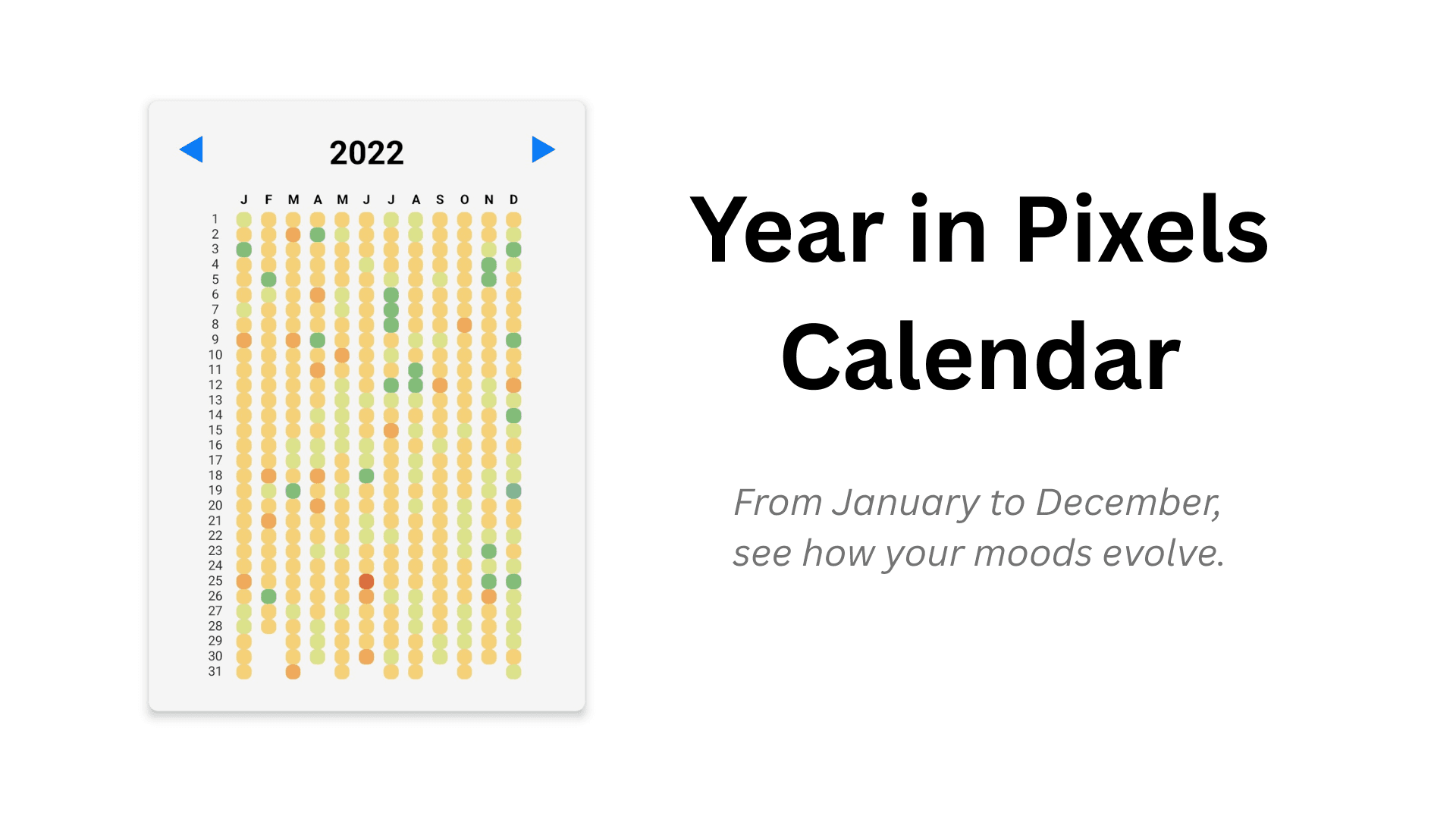 Year in Pixels Calendar